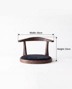 Japanese-Style Floor Chair with Curved Backrest