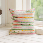 Multicolor Textured Stripe Throw Pillow