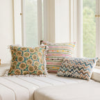 Multicolor Textured Stripe Throw Pillow