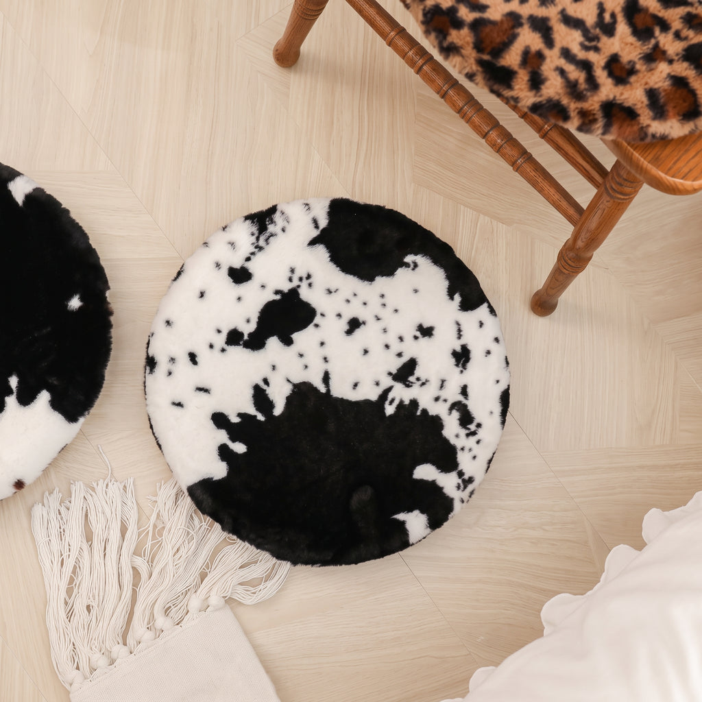 black-and-white cow Print Memory Foam Seat Cushion