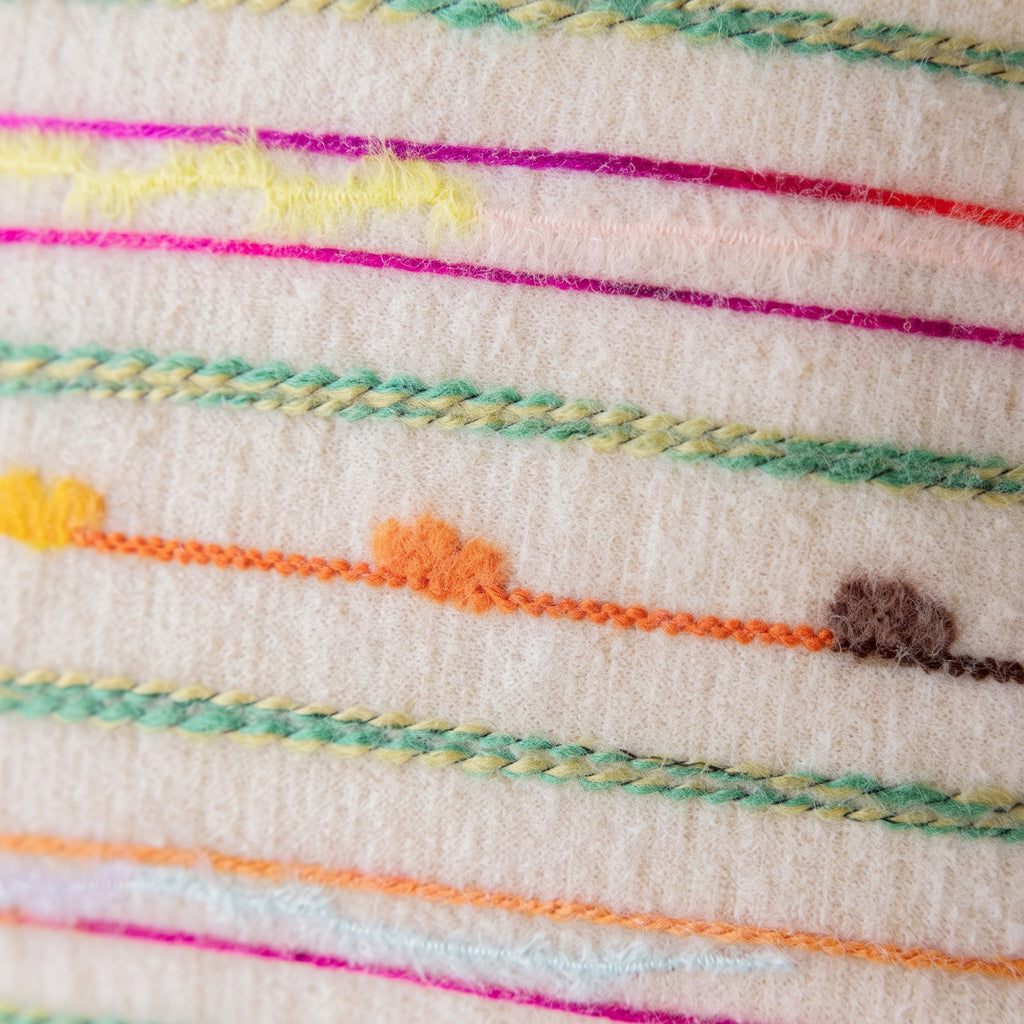 Multicolor Textured Stripe Throw Pillow