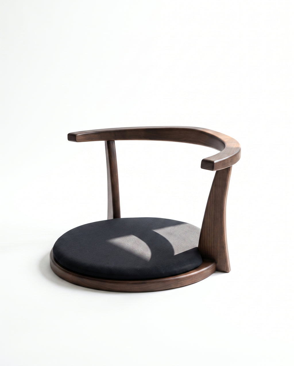 Japanese-Style Floor Chair with Curved Backrest