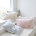 Floral Embroidered Cotton Gauze Pillowcase— Set of 2