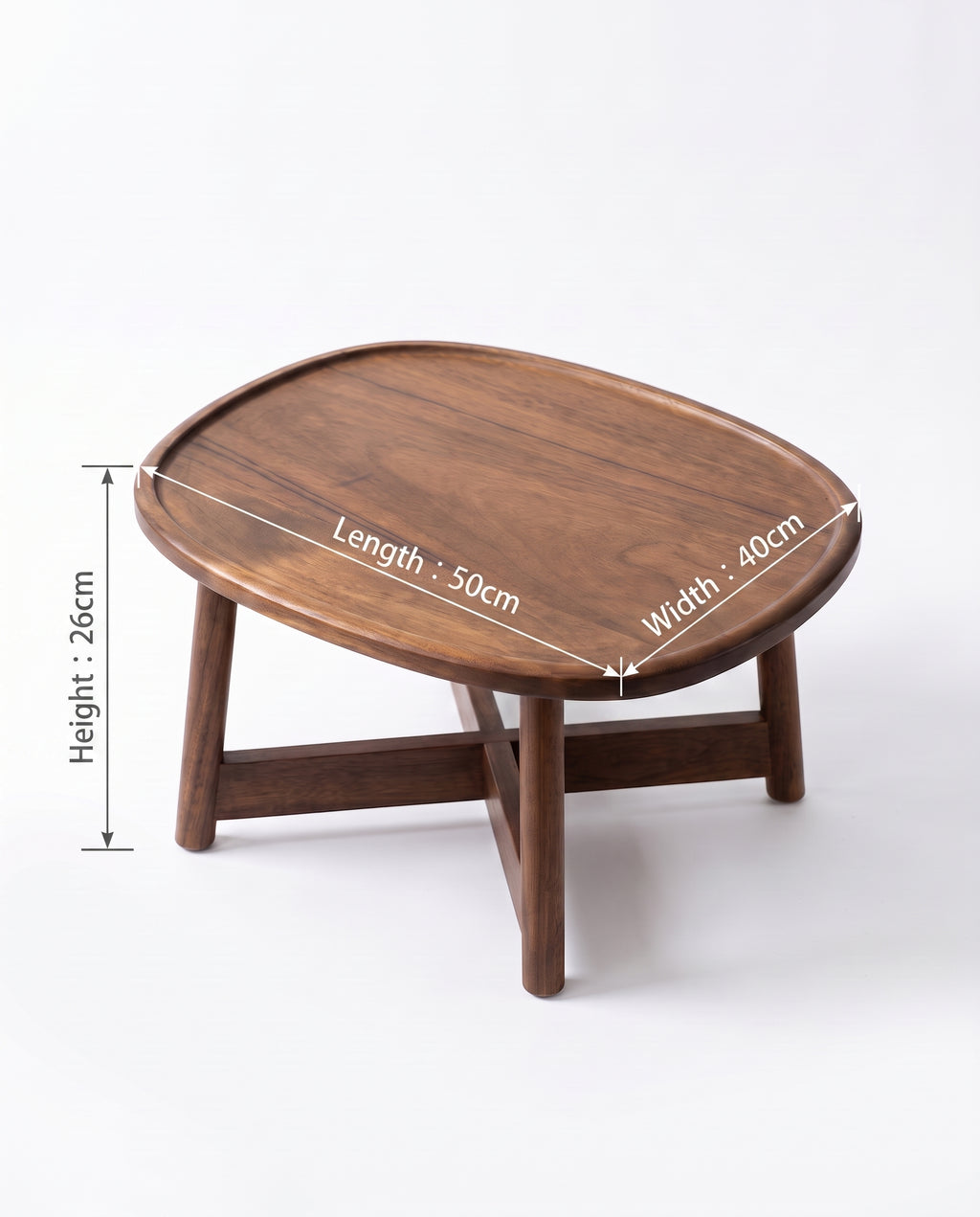 Oval Wooden Low Tea Table
