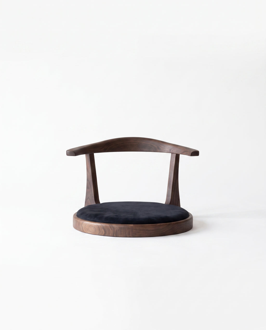 Japanese-Style Floor Chair with Curved Backrest