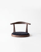 Japanese-Style Floor Chair with Curved Backrest