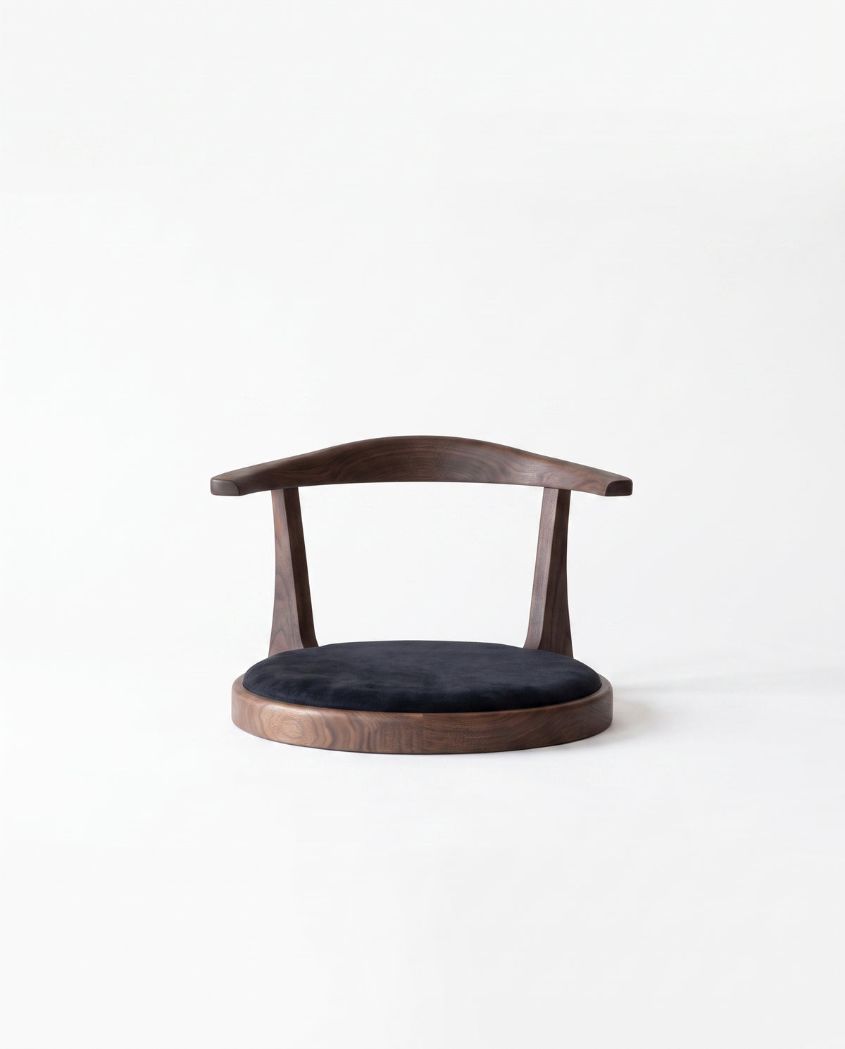 Japanese-Style Floor Chair with Curved Backrest