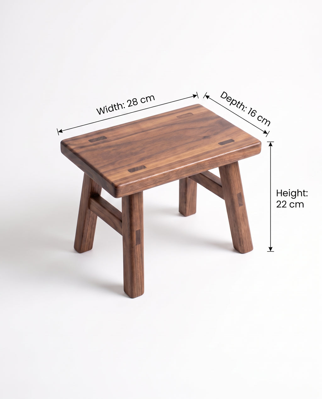 Walnut Wood Low Stool