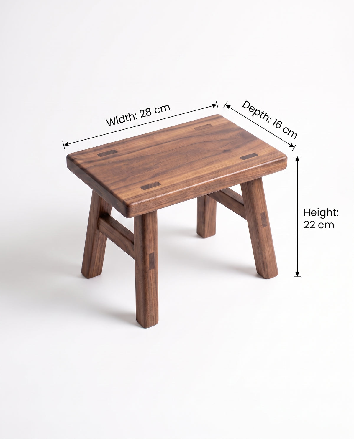 Walnut Wood Low Stool