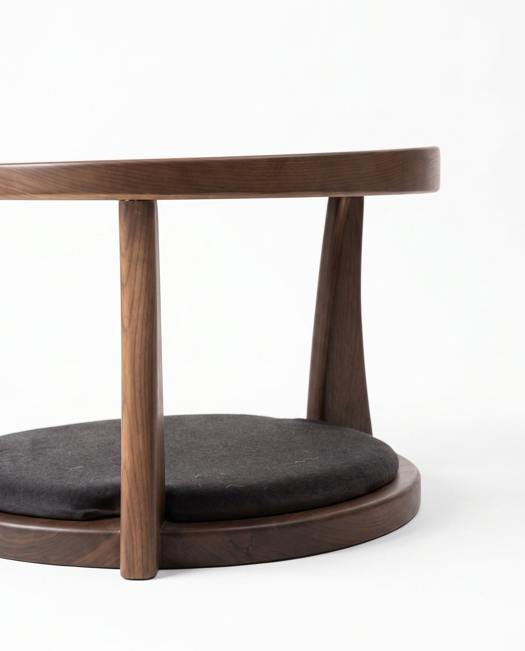 Japanese-Style Floor Chair with Curved Backrest