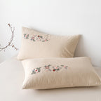 Wide Lace Trim Cotton-Linen Pillowcases — Set of 2