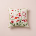 Poppy Garden Cotton Throw Pillow