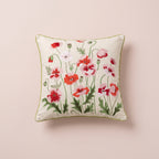 Poppy Garden Cotton Throw Pillow