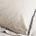Patterned Border Cotton-Linen Pillowcases — Set of 2