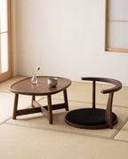 Oval Wooden Low Tea Table