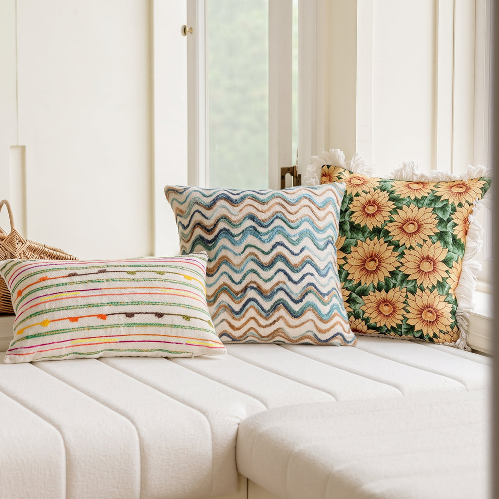 Sunflower Fringe Throw Pillow