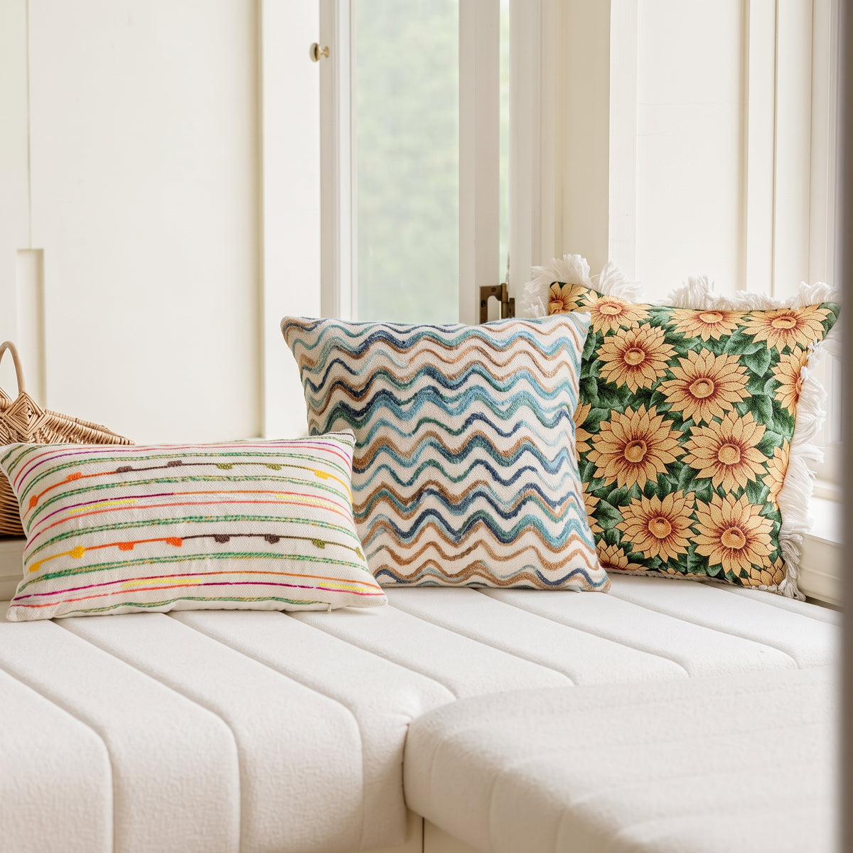 Sunflower Fringe Throw Pillow