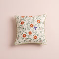 Floral & Bird Cotton Throw Pillow