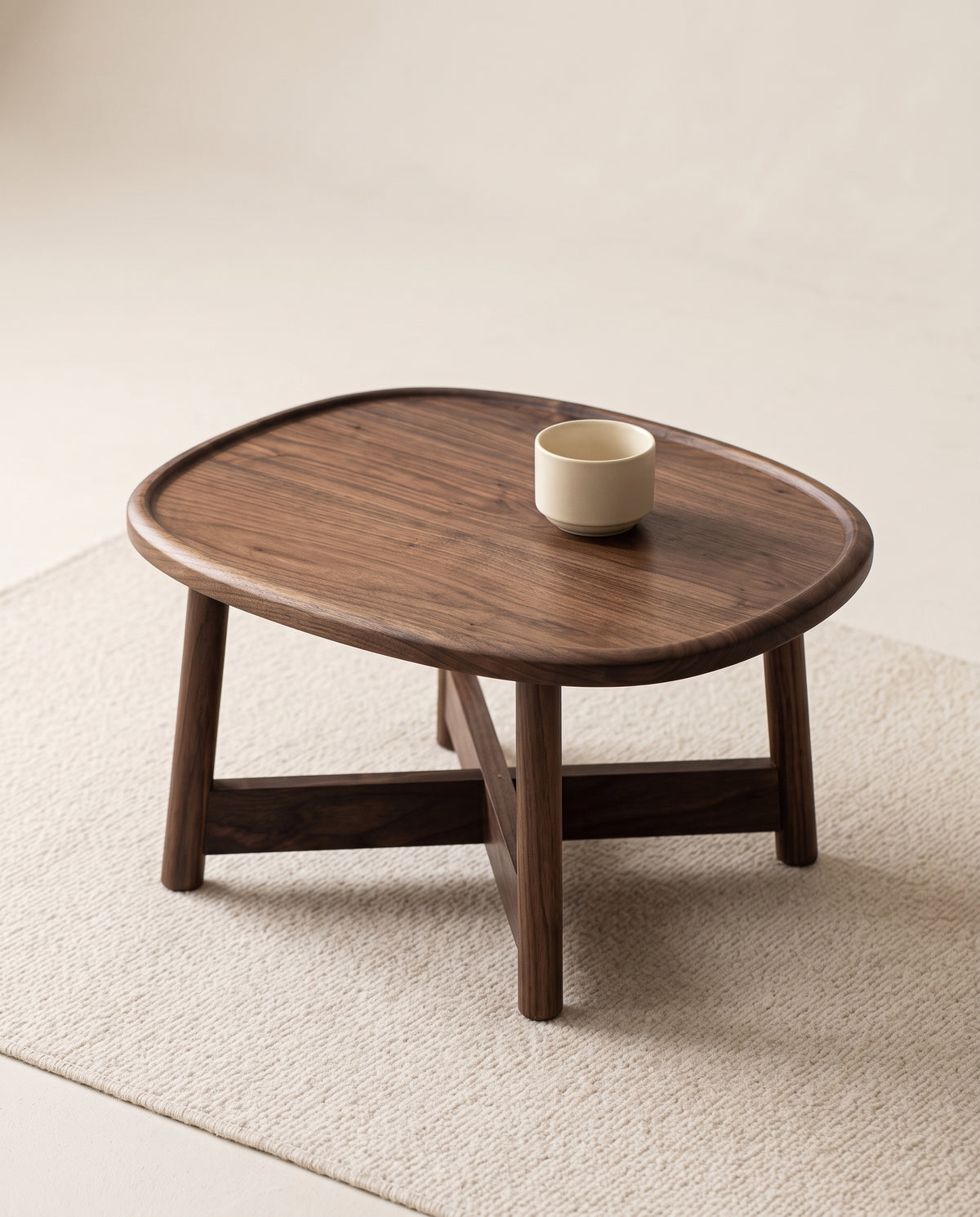 Oval Wooden Low Tea Table