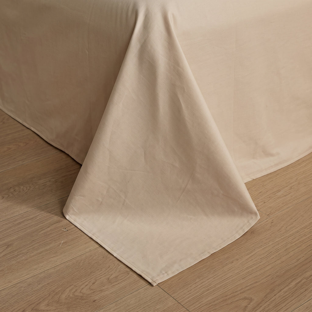 Butter Yellow & Beige Cotton Bedding Set — 4 Pieces