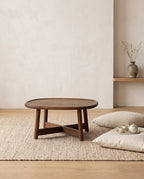 Oval Wooden Low Tea Table