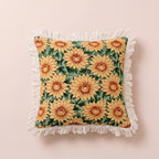 Sunflower Fringe Throw Pillow